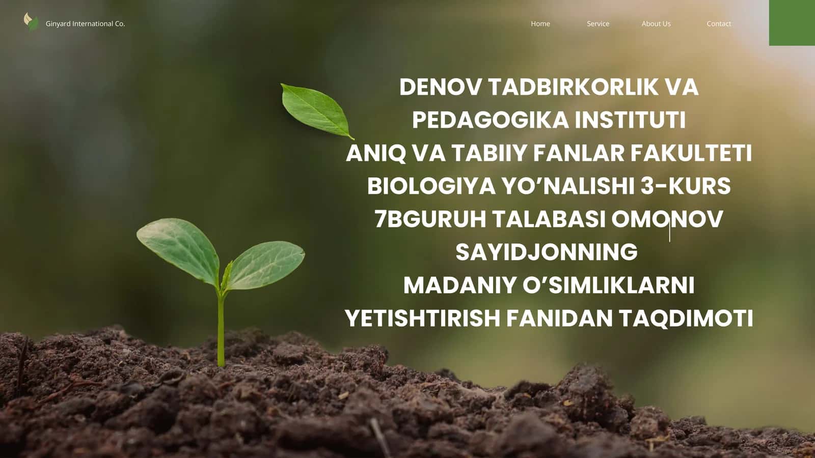 Hozirgi zamon insonlarni o‘simliklarga taʼsirini o‘rganish 1