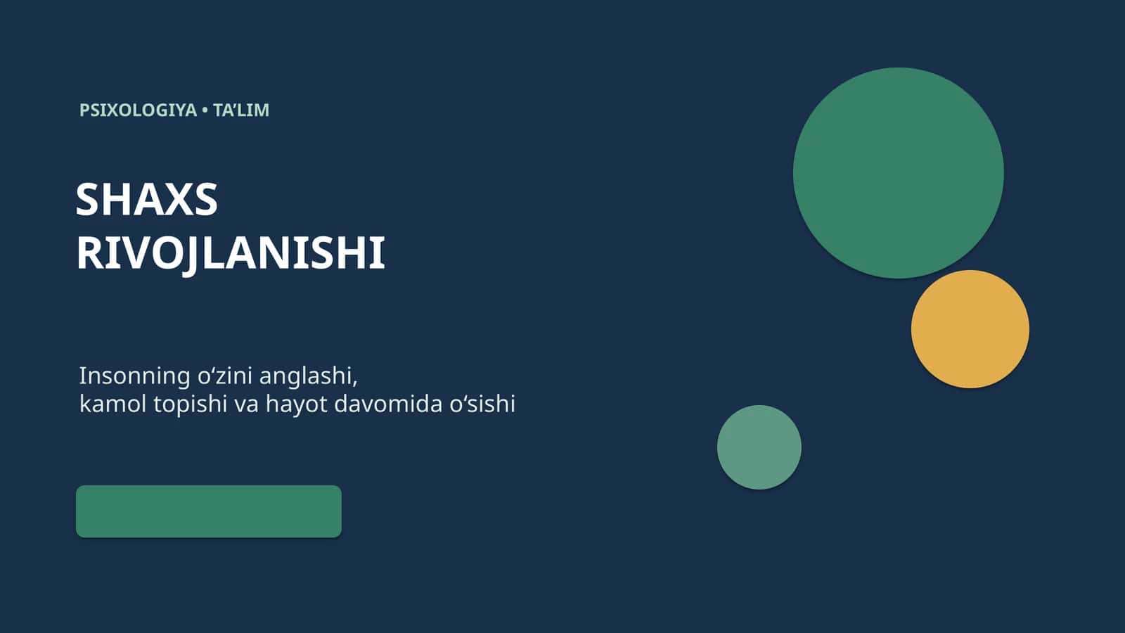 shaxs rivojlanishi 1