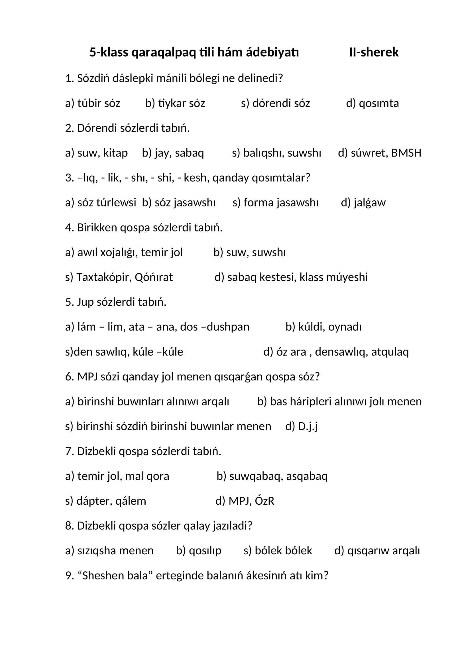 5-klass qaraqalpaq tili hám ádebiyatı II-sherek 1