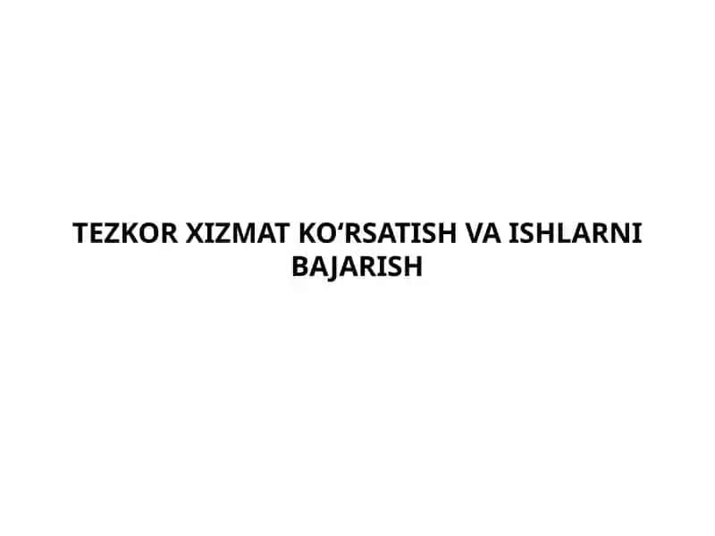 Tezkor Xizmatkoʻrsatish