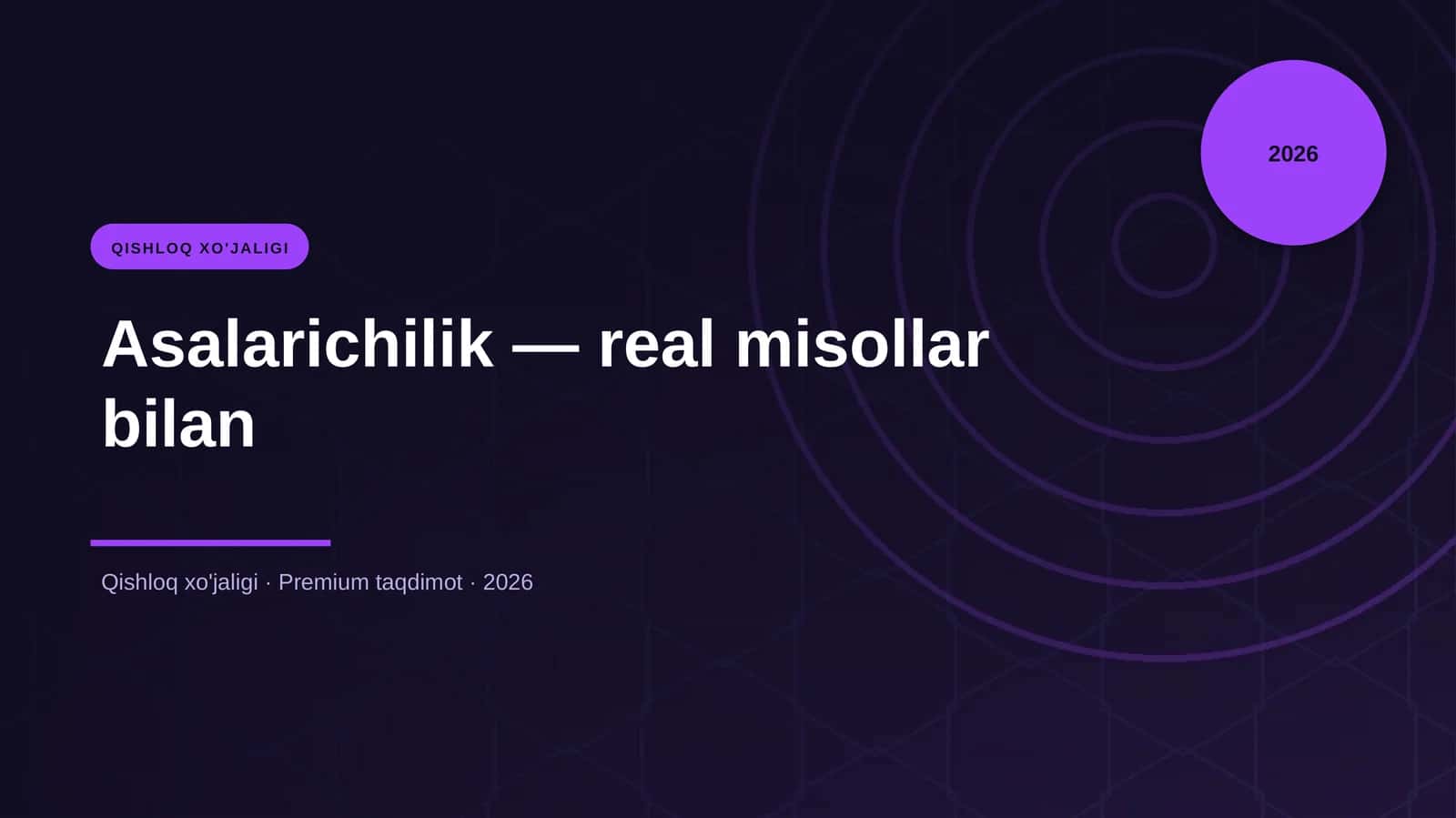 Asalarichilik — real misollar bilan 1