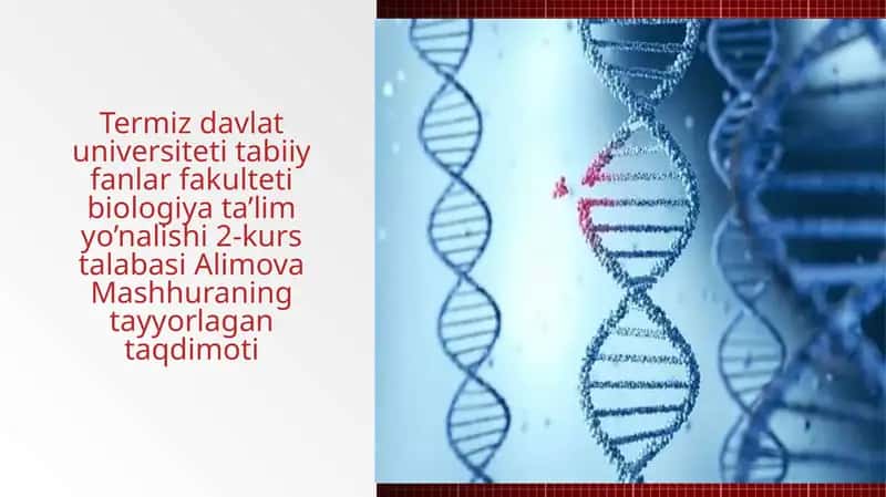genetik jarayonlarning tizmli nazorati 1