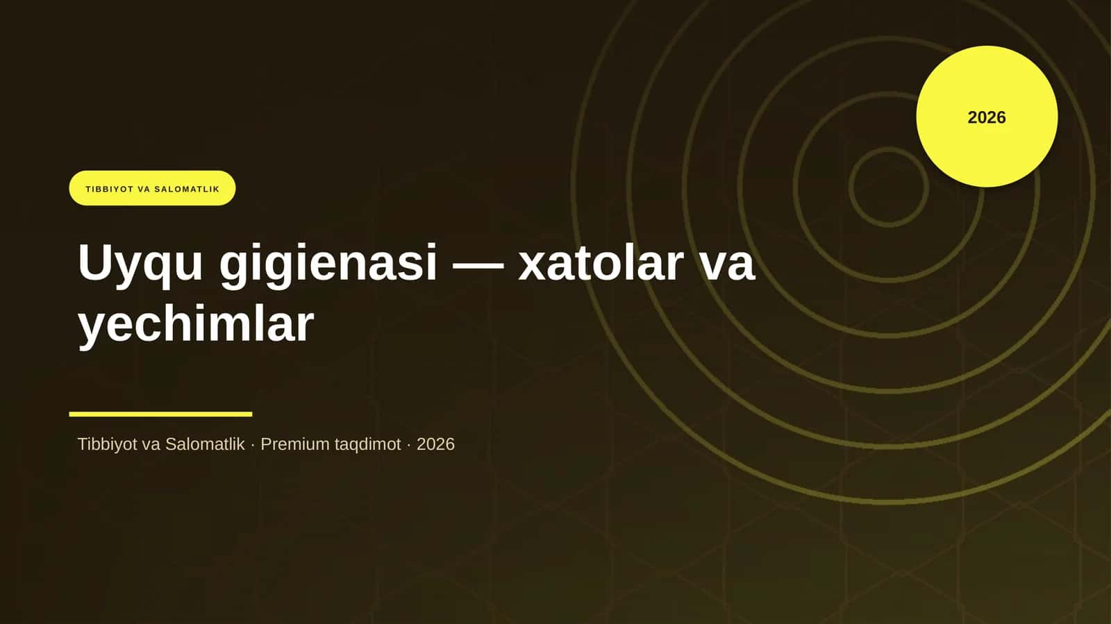 Uyqu gigienasi — xatolar va yechimlar 1