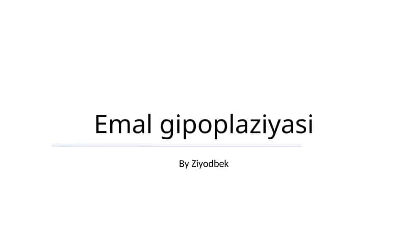 Emal gipoplaziyasi 1