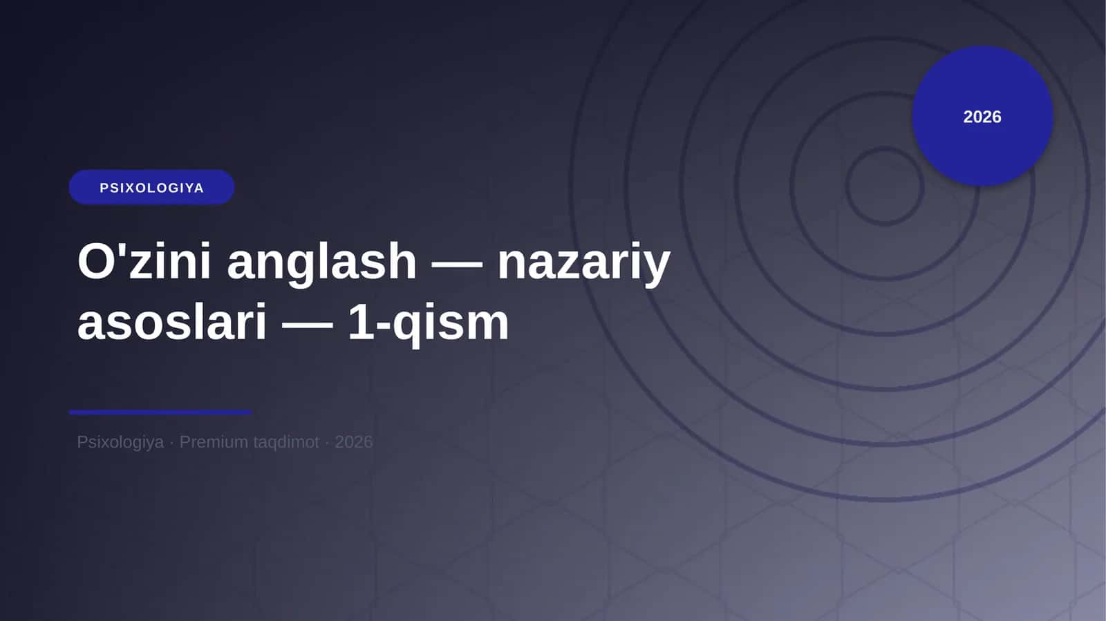 O'zini anglash — nazariy asoslari — 1-qism 1