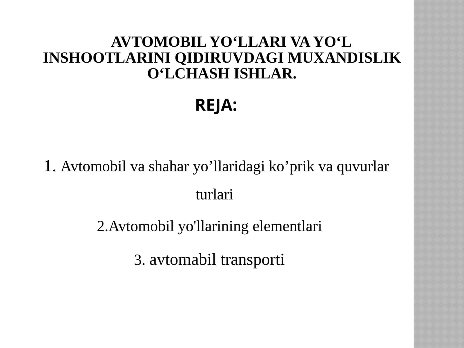 Avtomobil və şəhər yollarındagi ko‘prik va quvurlar turҳlari 1