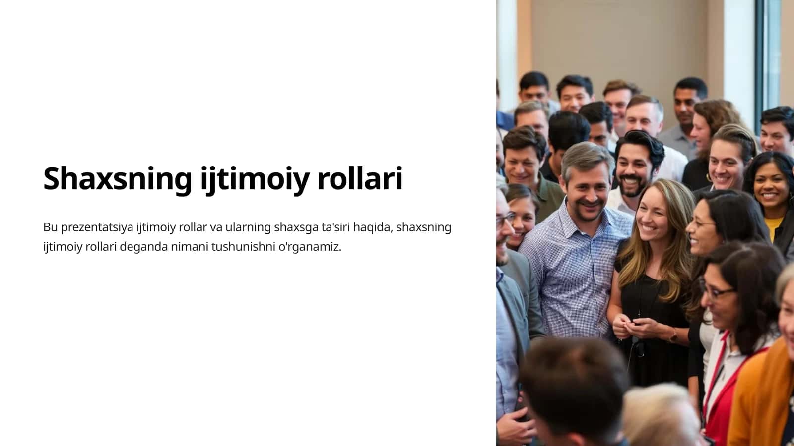 Shaxsning ijtimoiy rollari 1