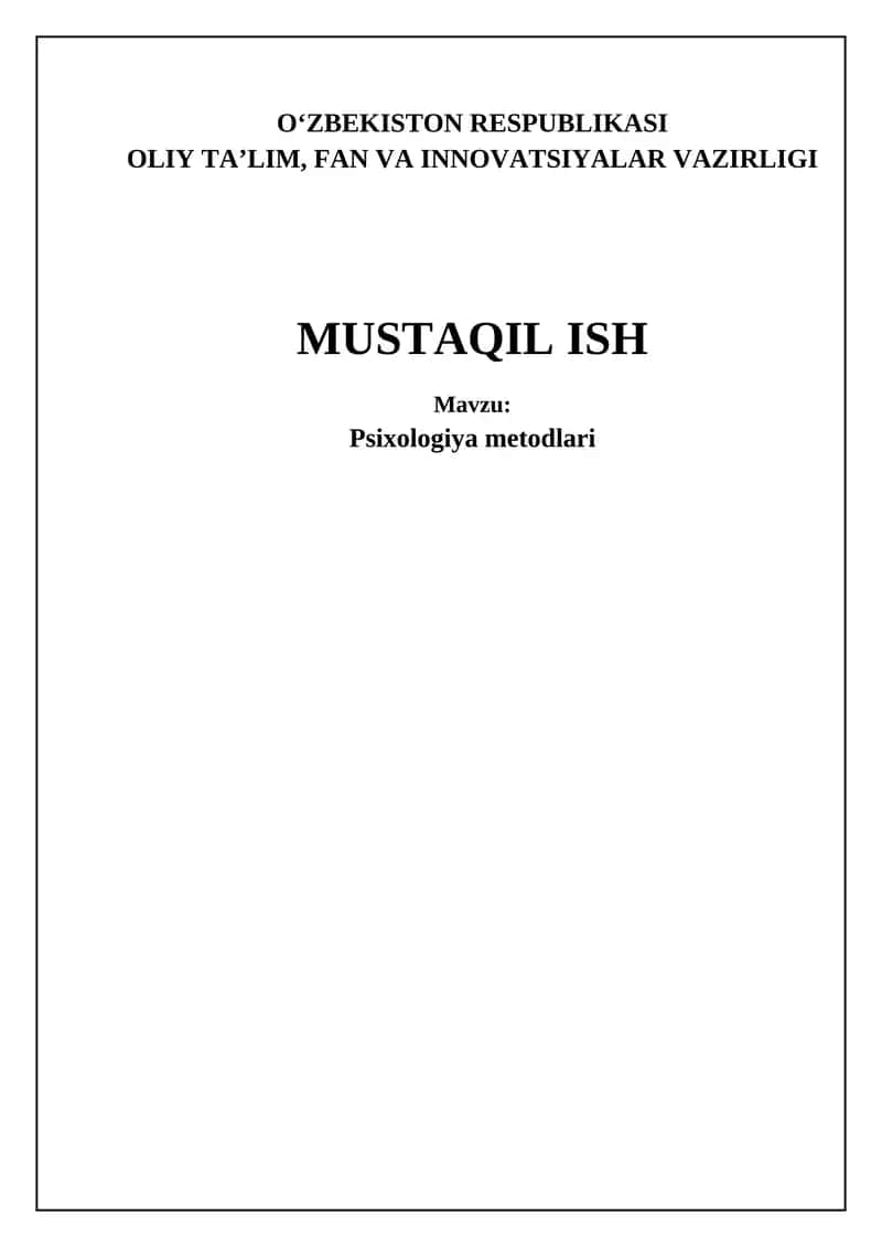 Psixologiya metodlari 1