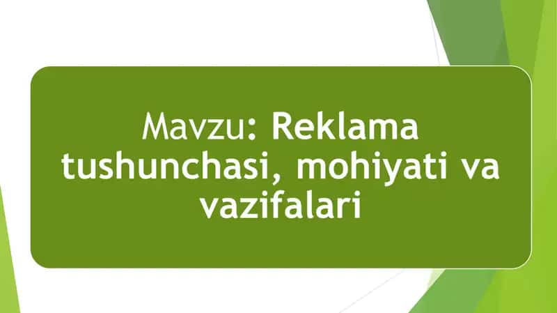 Reklama tushunchasi 1
