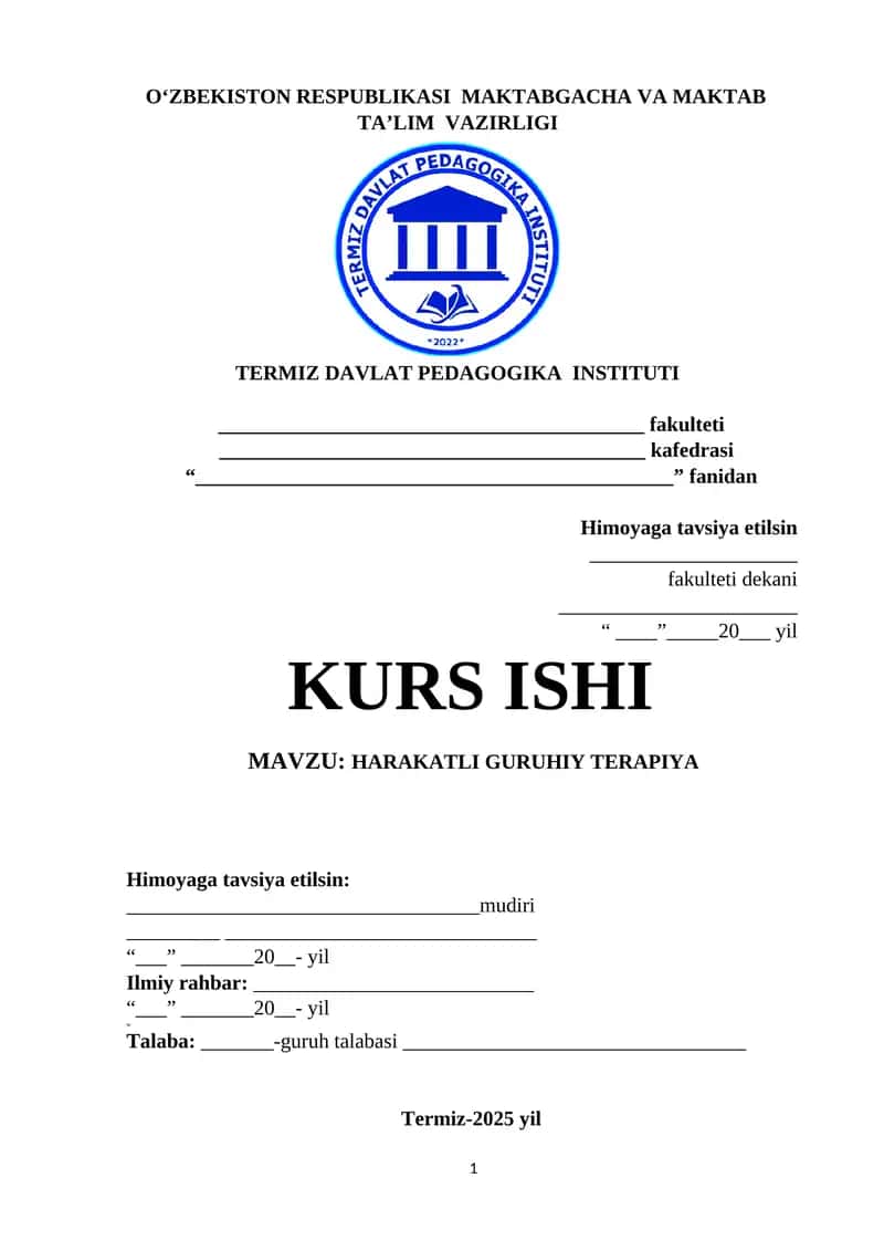 HARAKATLI GURUHIY TERAPIYA 1