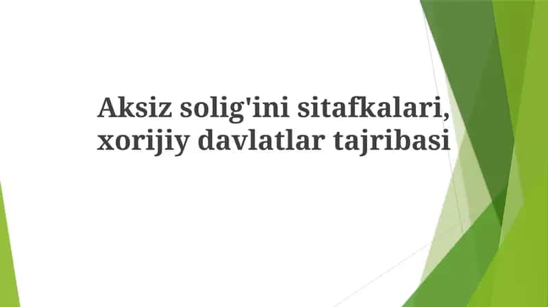 Aksiz soliq stavkalarining iqtisodiy ta'siri 1