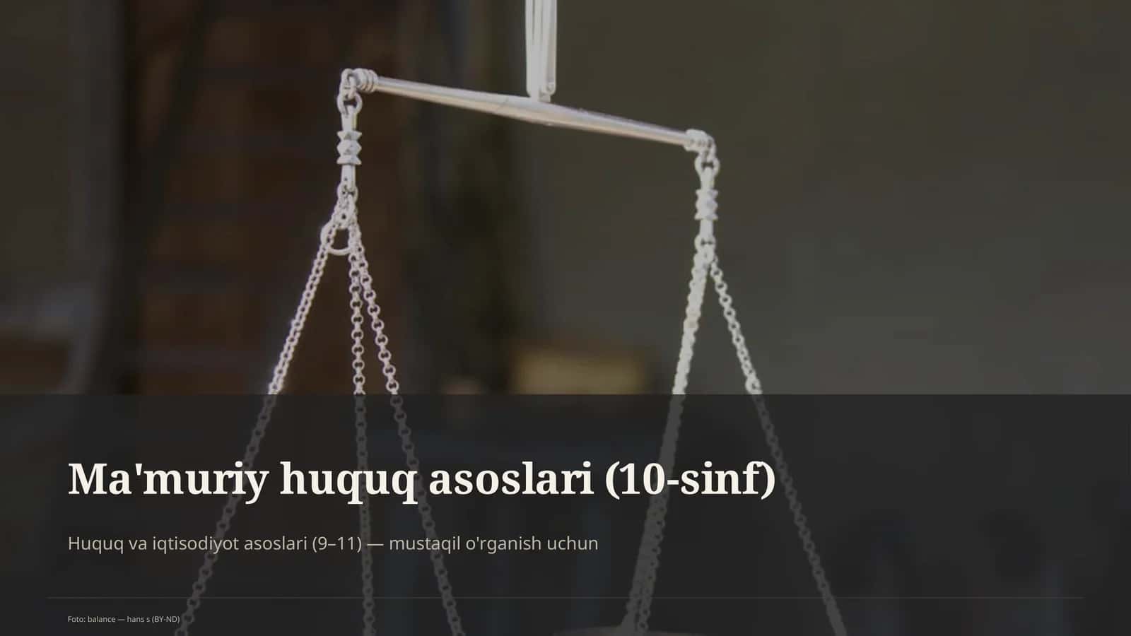 Ma'muriy huquq asoslari (10-sinf) 1