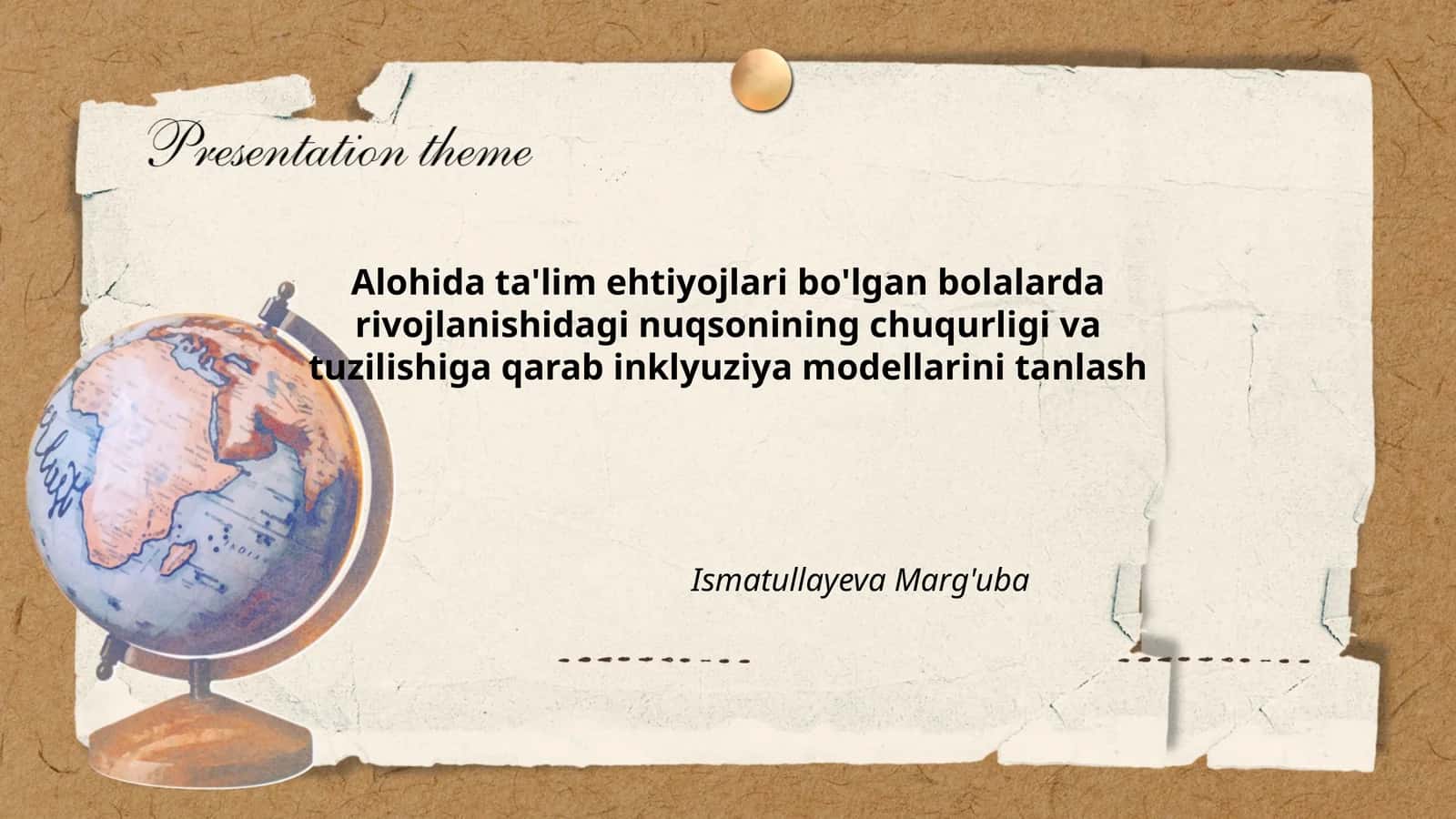 Alohida ta'lim ehtiyojlari bo'lgan bolalarda rivojlanishidagi nuqsonining chuqurligi va tuzilishiga qarab inklyuziya modellarini tanlash 1