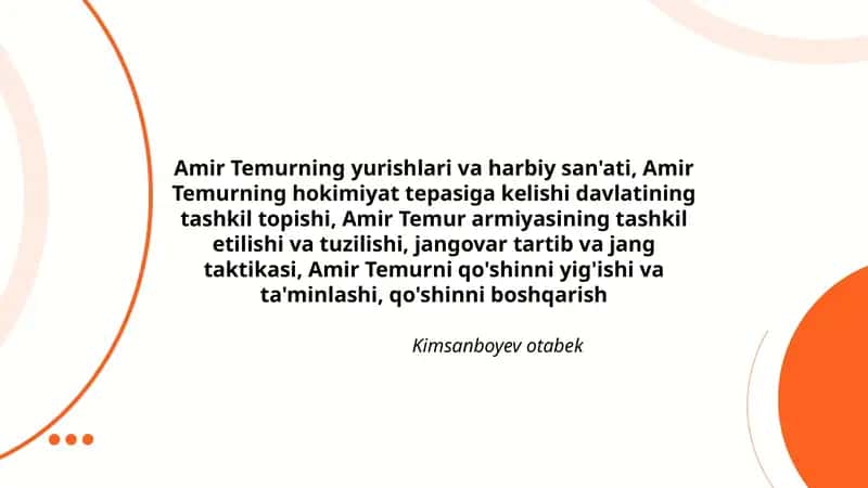 Amir Temur hayoti 1