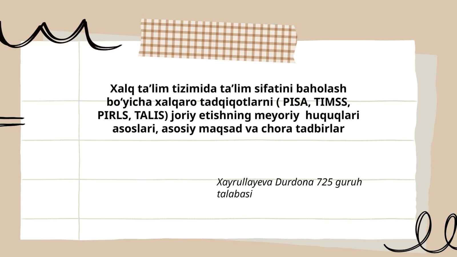 Xalq taʼlim tizimida taʼlim sifatini baholash boʻyicha xalqaro tadqiqotlar 1