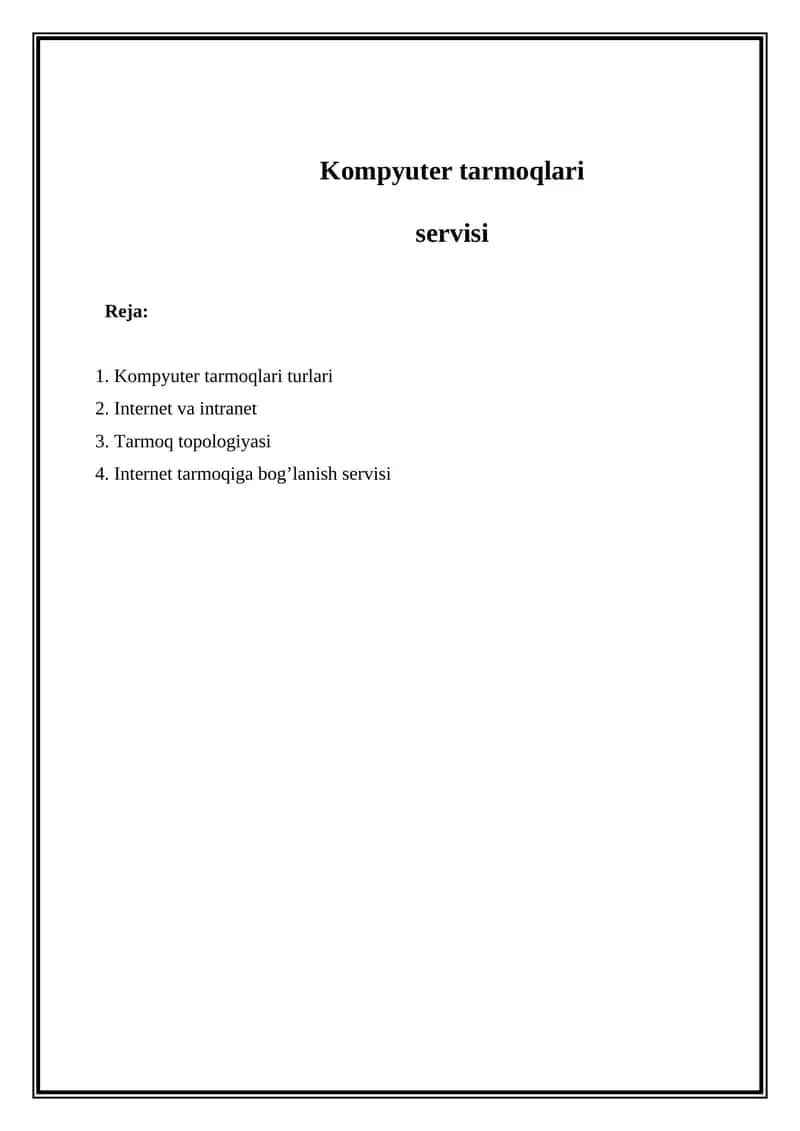 Kompyuter tarmoqlari 1