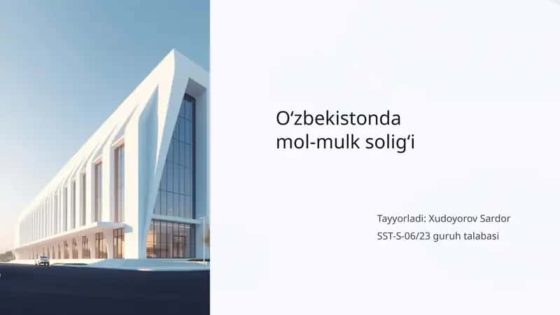 O'zbekistonda mol-mulk soligi 1