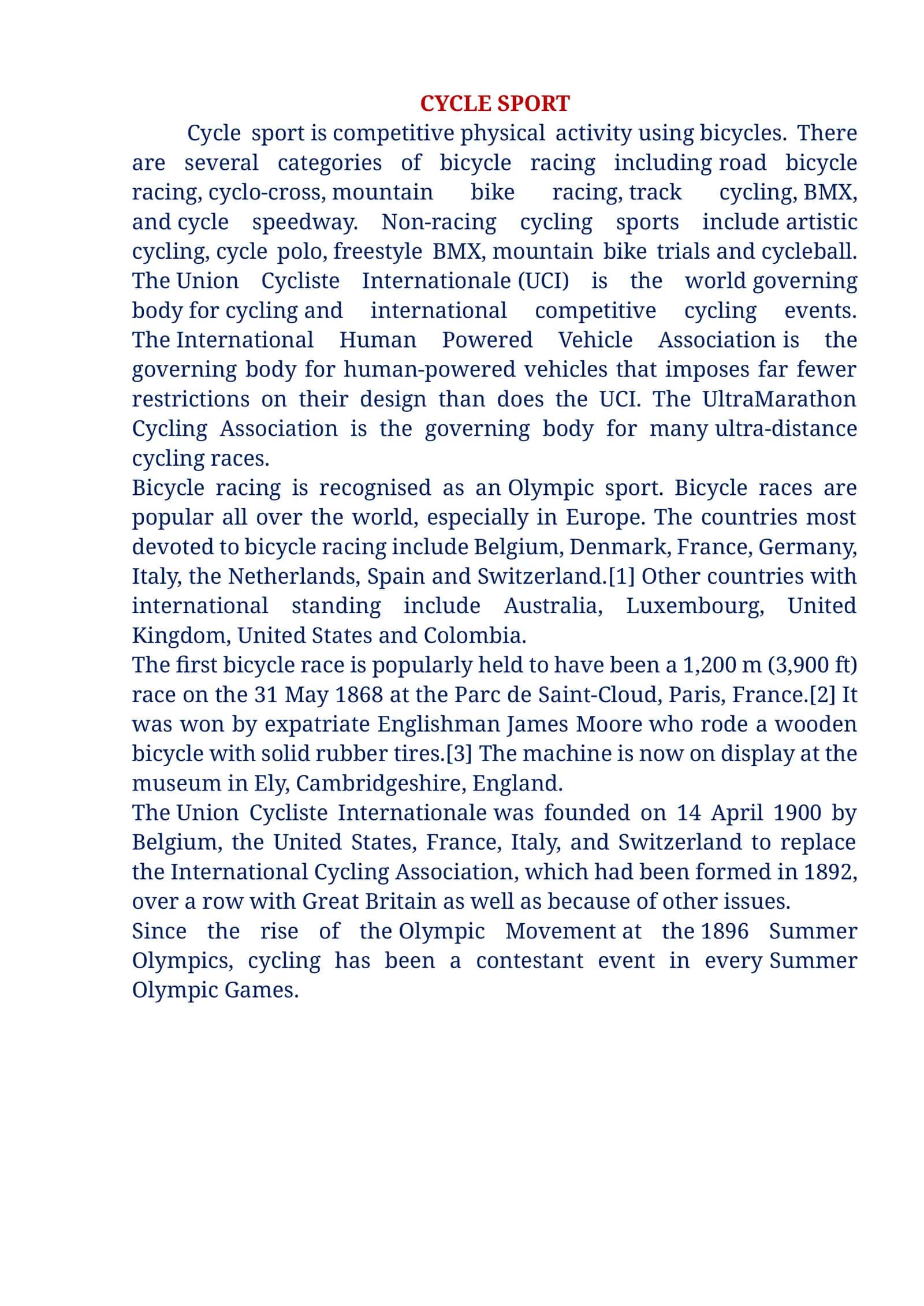 Cycle Sport 1