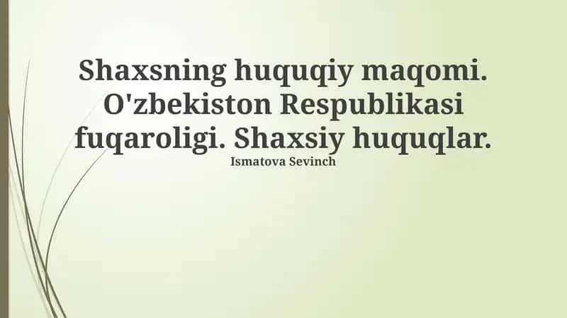 Oʻzbekiston Respublikasining Fuqaroligi 1