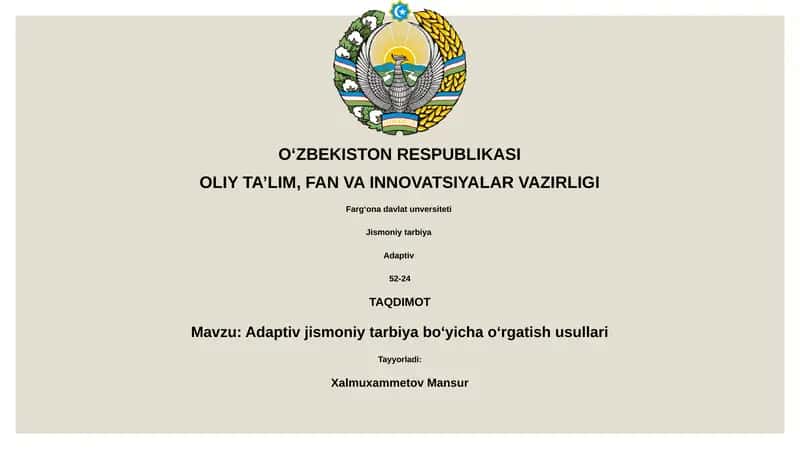 Adaptiv jismoniy tarbiya boʻyicha oʻrgatish usullari 1