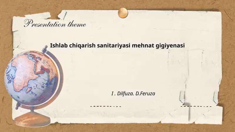 Ishlab chiqarish sanitariyasi mehnat gigiyenasi 1