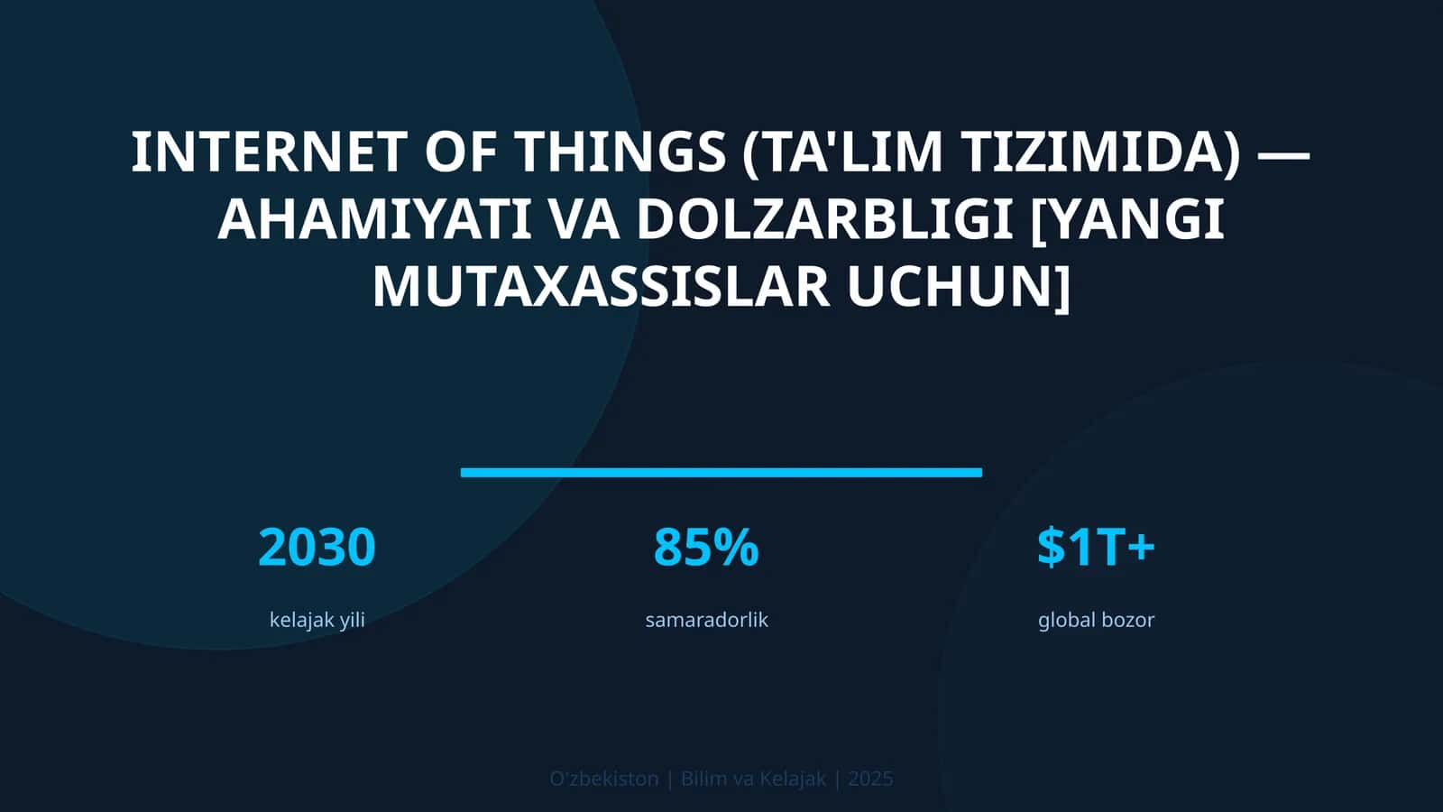 Internet of Things (ta'lim tizimida) — ahamiyati va dolzarbligi [yangi mutaxassislar uchun] 1