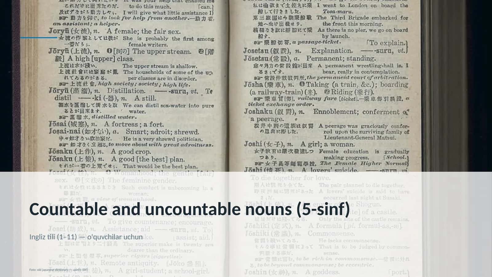 Countable and uncountable nouns (5-sinf) 1