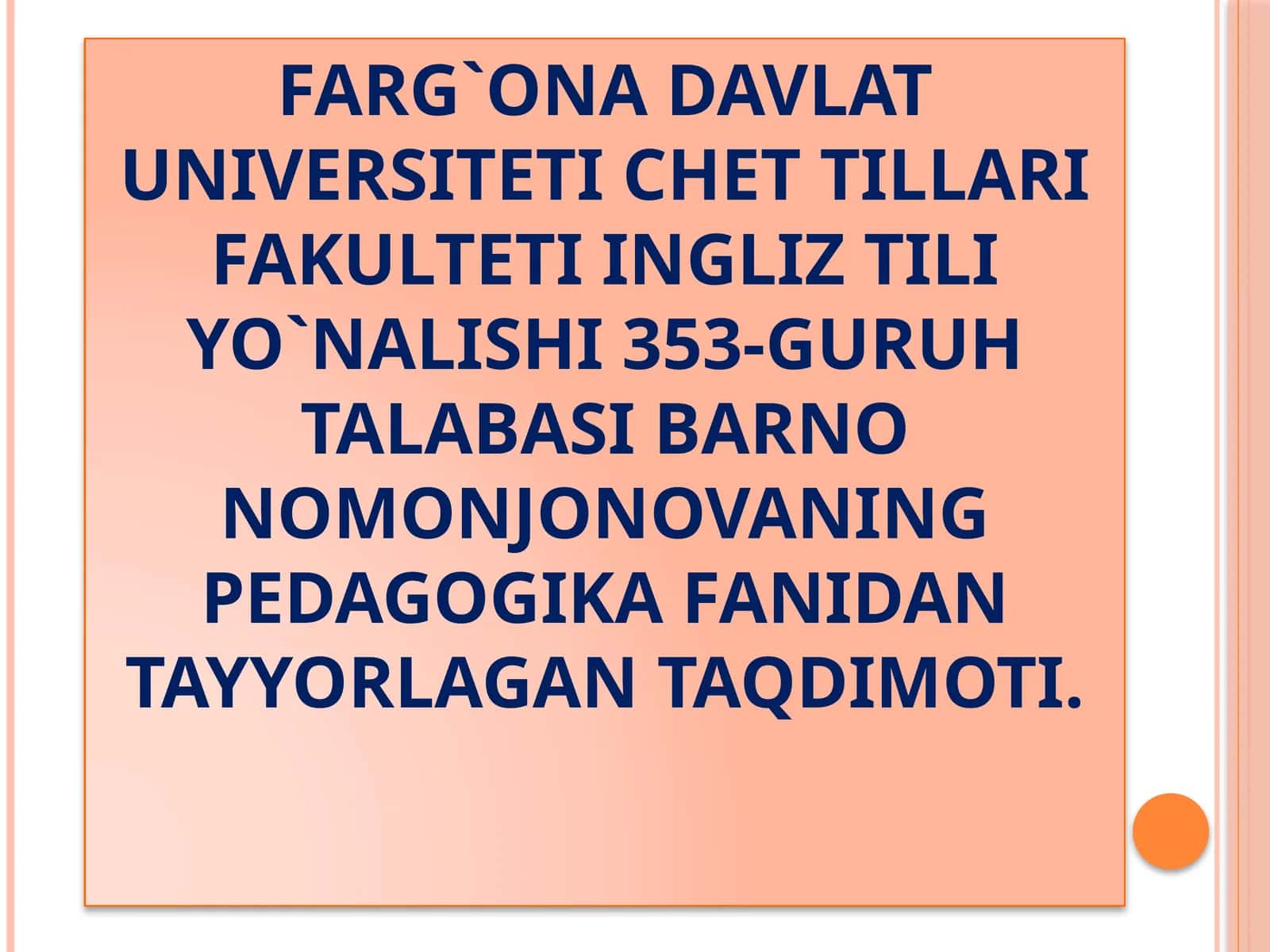 BOLALAR –bizningkelajagimiz.Ularavlodlarimizdavomchilaridir.Bolalaryurtimizravnaqiuchunengkattakuchlardir.Chunkiularertamiz,bugunimizdir 1