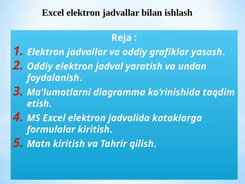 Microsoft Excel 1