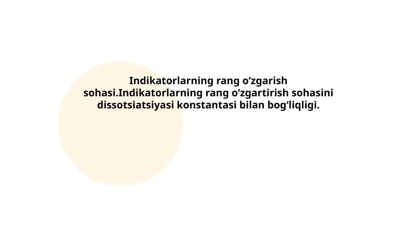 Indikatorlarning rang oʻzgarish sohasi 1
