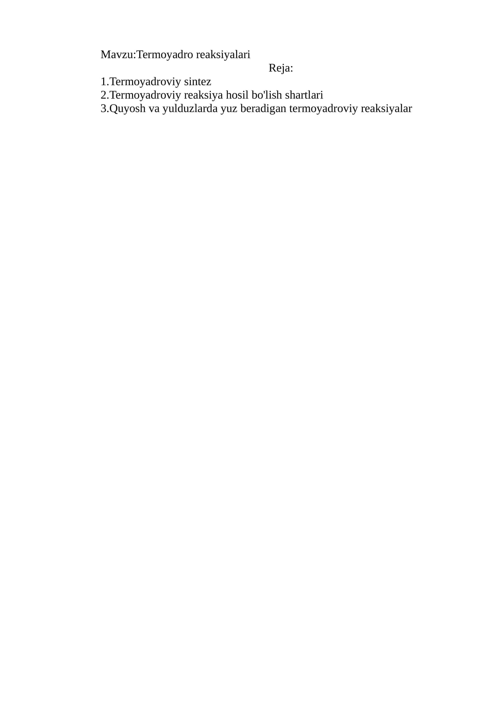 Termoyadro reaksiyalari 1