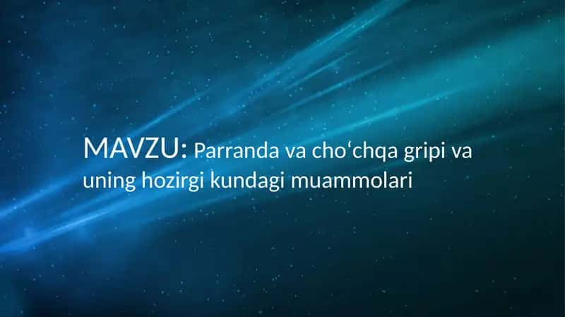 Parranda va cho‘chqa gripi va uning hozirgi kundagi muammolari 1