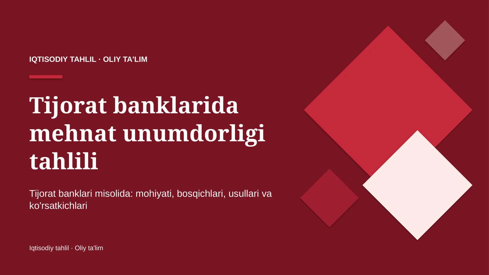 tijorat banklarida mehnat unumdorligi tahlili 6672 1