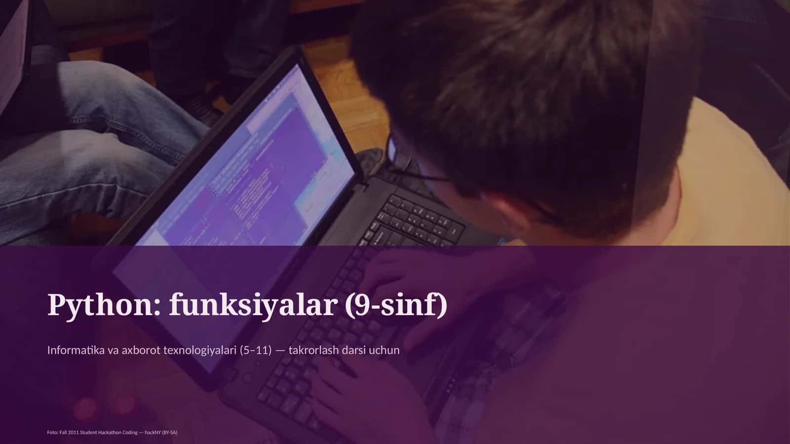 Python: funksiyalar (9-sinf) 1