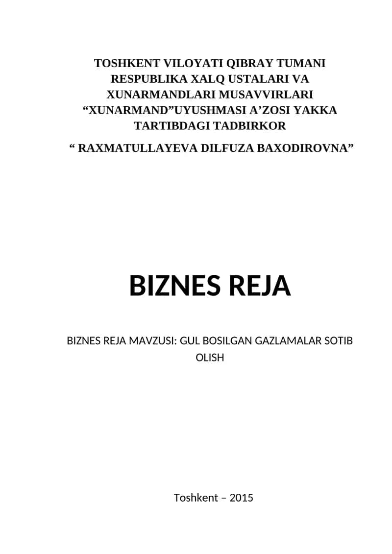 Biznes reja chevarchilik uchun hom ashyo sotib olish 1
