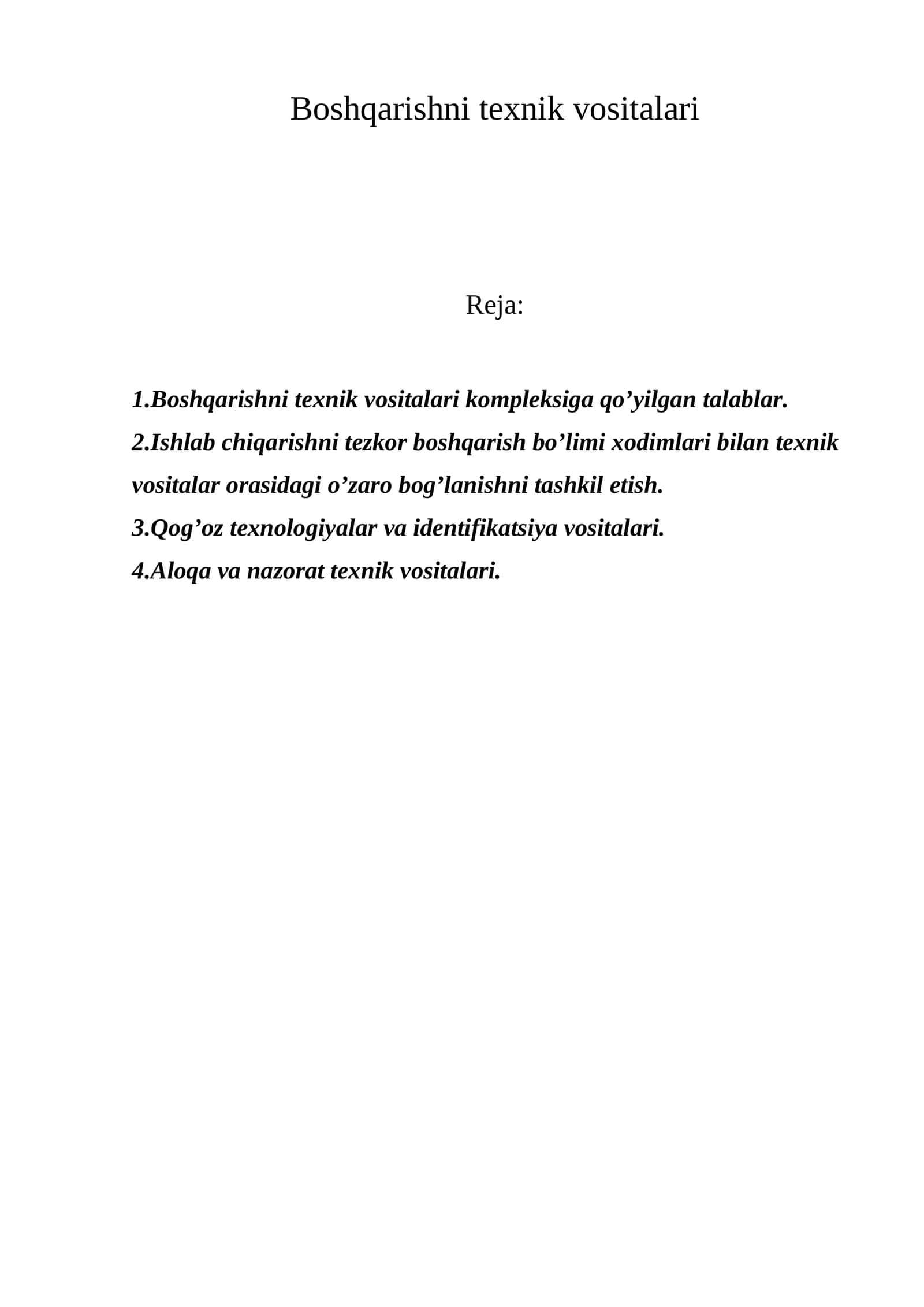 Boshqarishni tеxnik vositalari 1