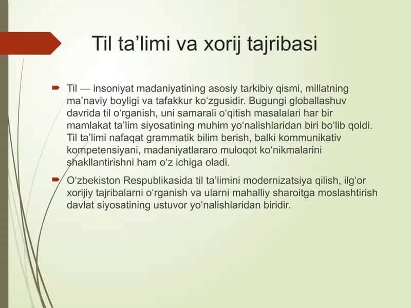 til ta'limi va xorij tajribasi 1