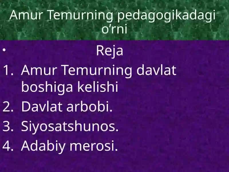 Amur Temurning Pedagogika Dagio'rni 1