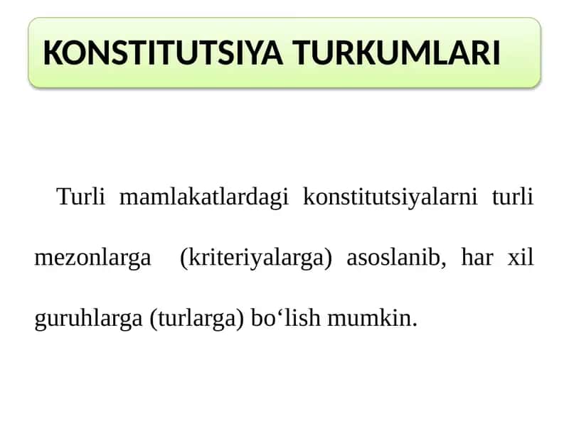 Konstitutsiyalar turlari 1