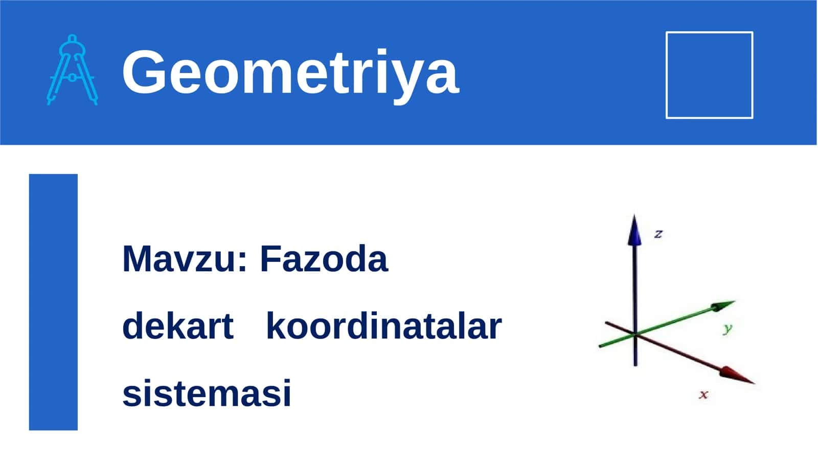Fazoda dekart   koordinatalar sistemasi 1