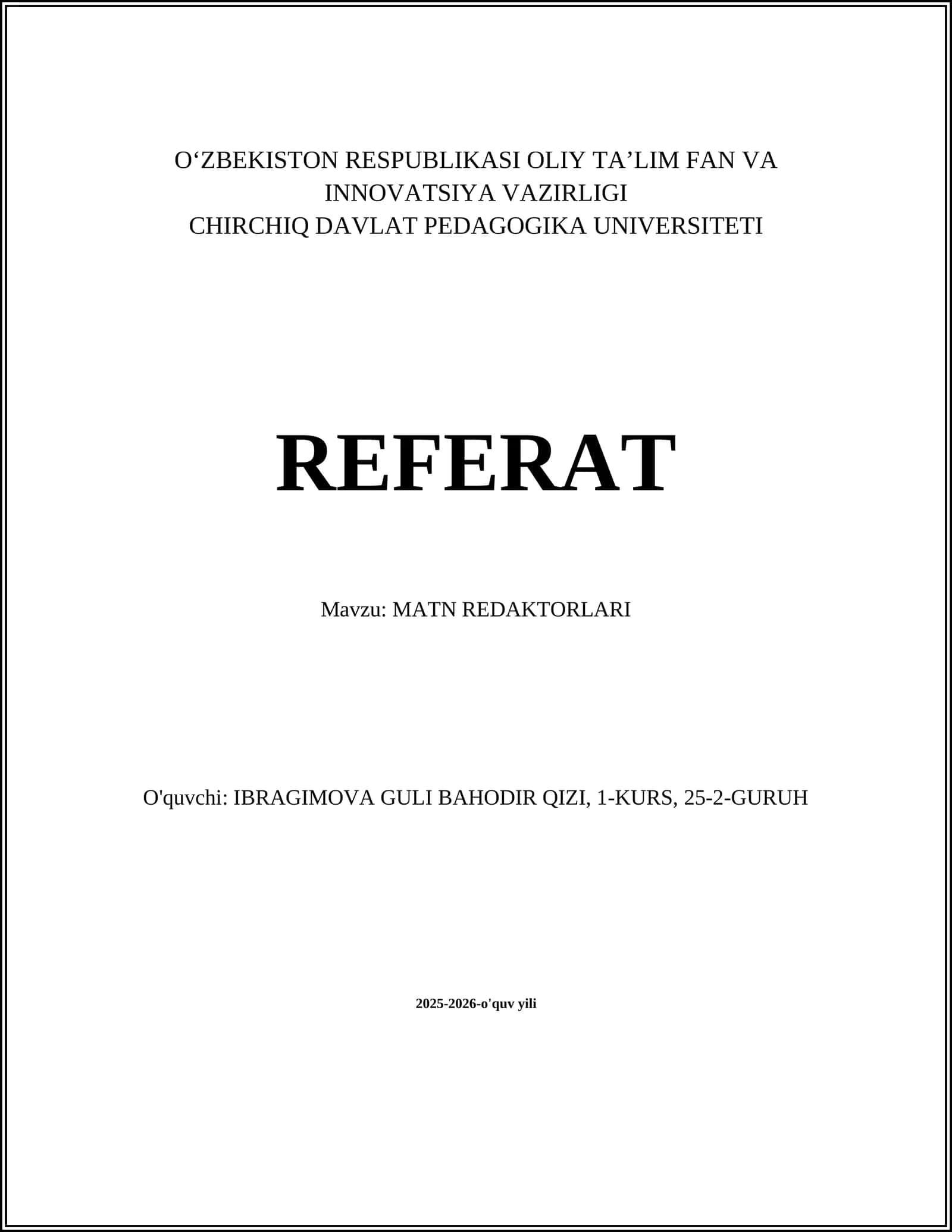 MATN REDAKTORLARI 1