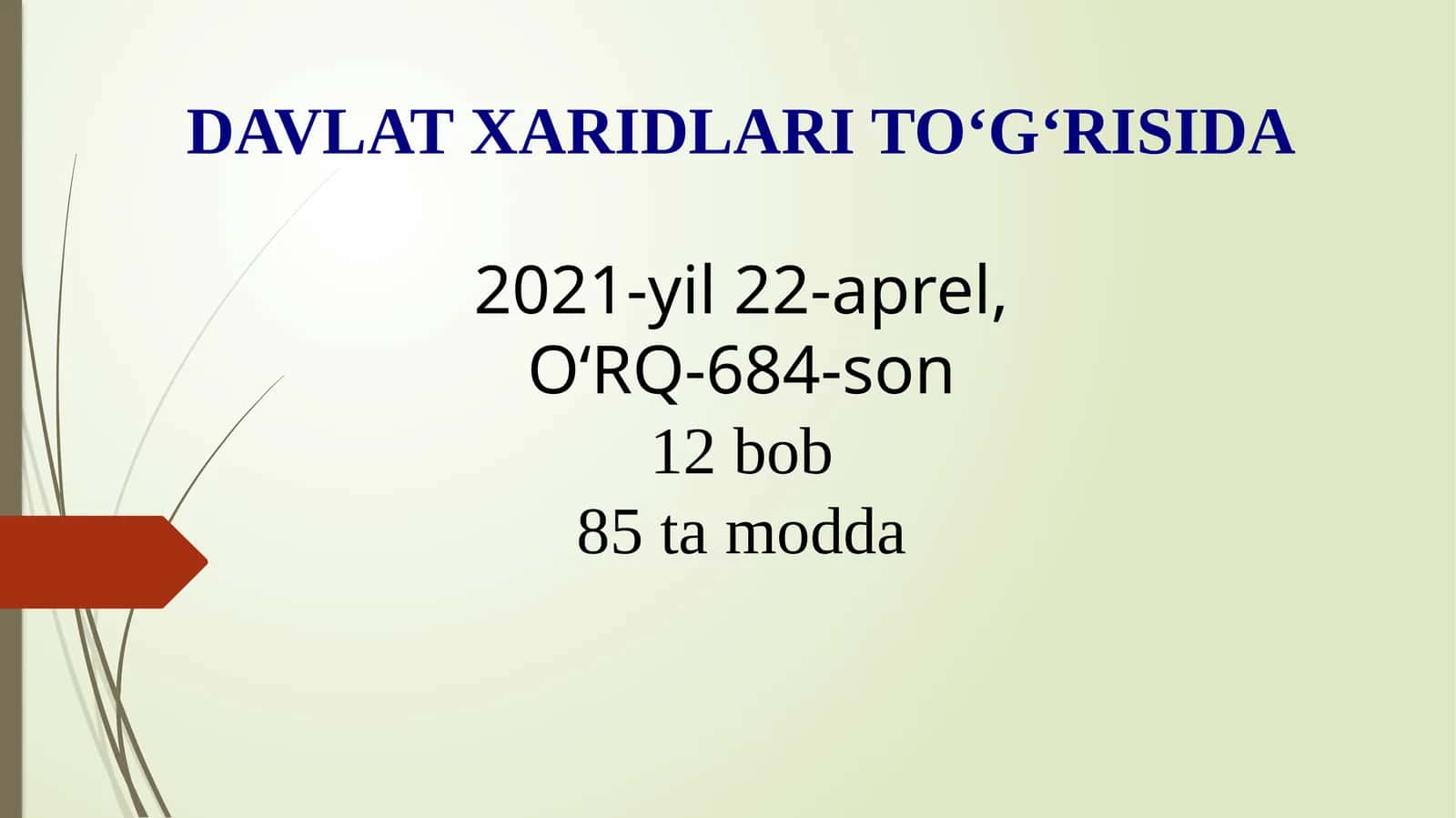 Davlat xaridlari to‘g‘risida 1