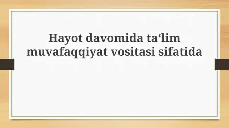 Umr bo'yi o'qish: Ta'rif va afzalliklari 1