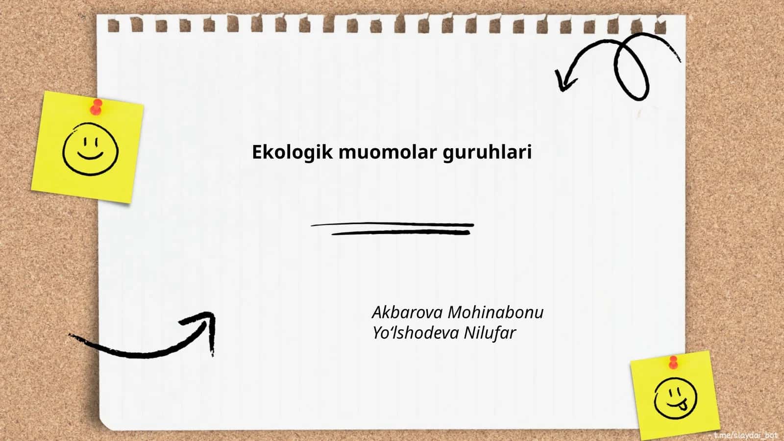 Ekologik muomolar guruhlari 1