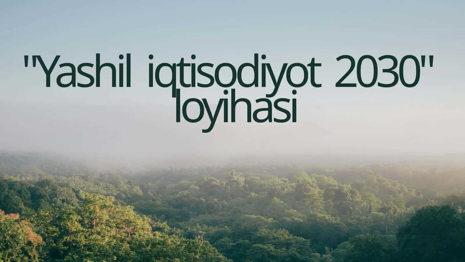 "Yashil Iqtisodiyot 2030" loyihasi 1
