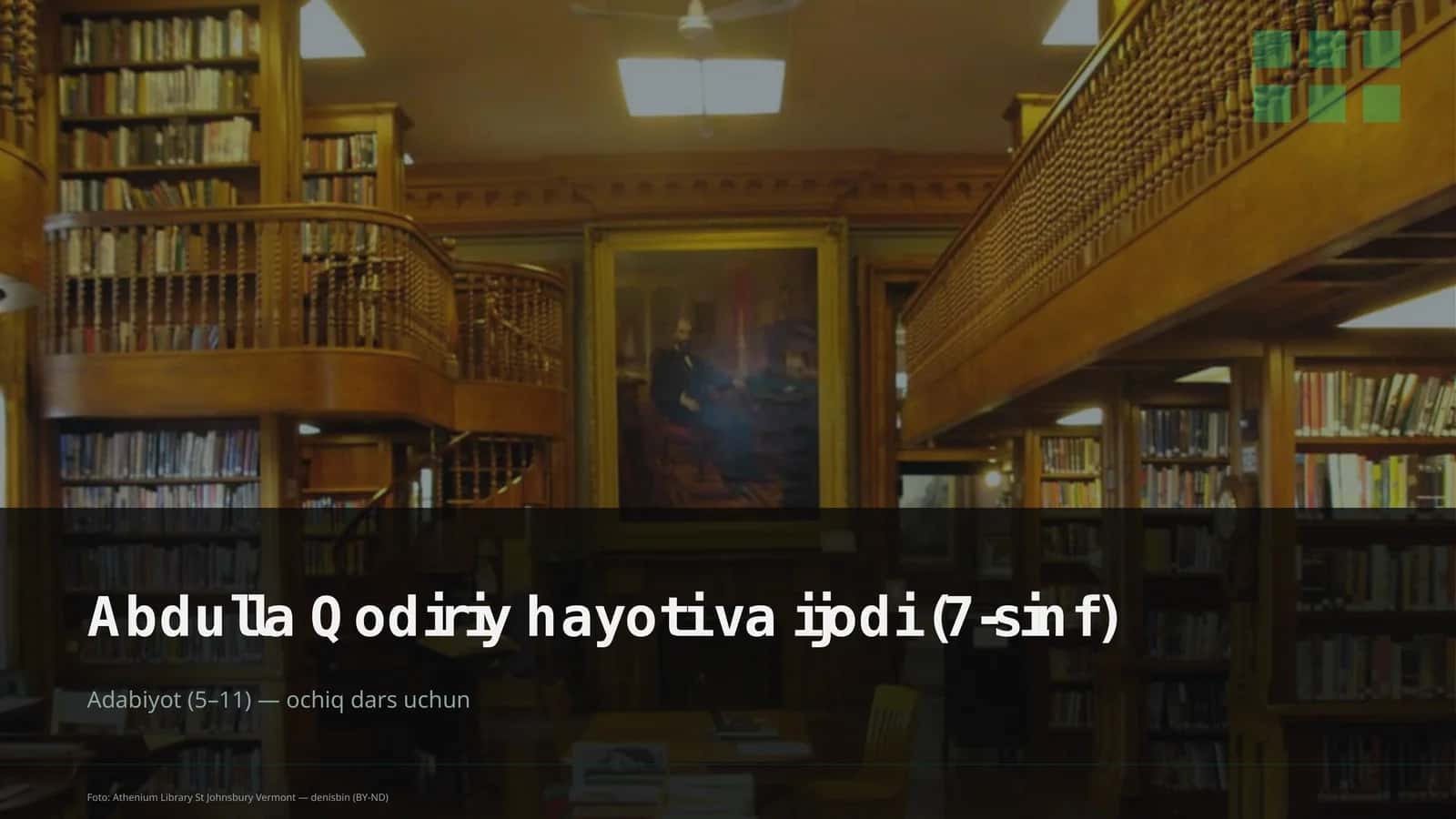 Abdulla Qodiriy hayoti va ijodi (7-sinf) 1