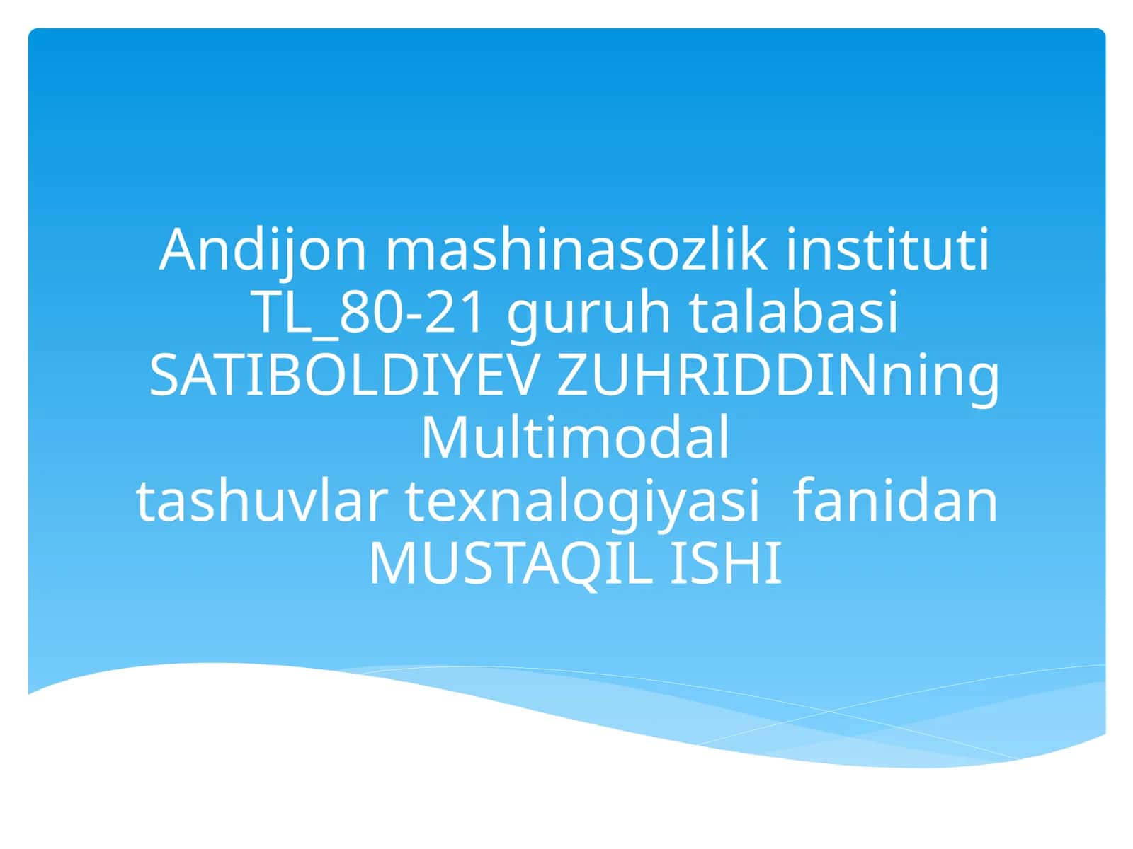 Multimodal tashuvlar texnologiyasi 1