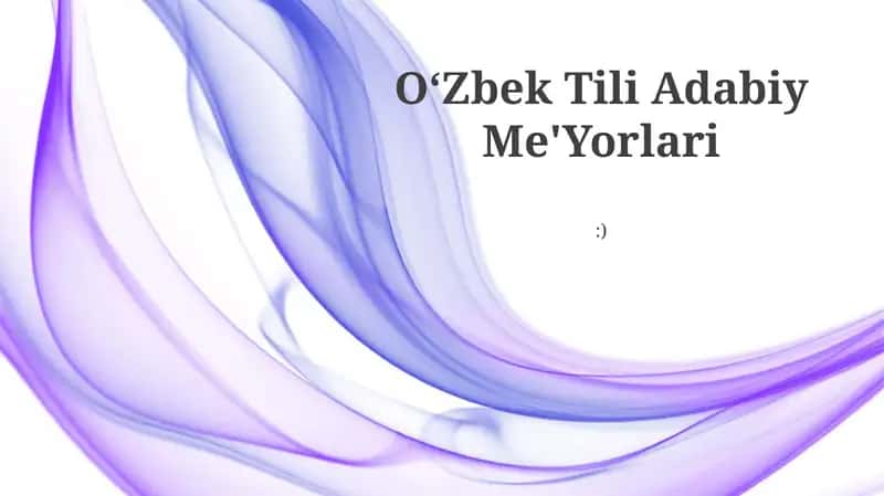 Oʻzbek Tili Adabiy Me'Yorlari 1