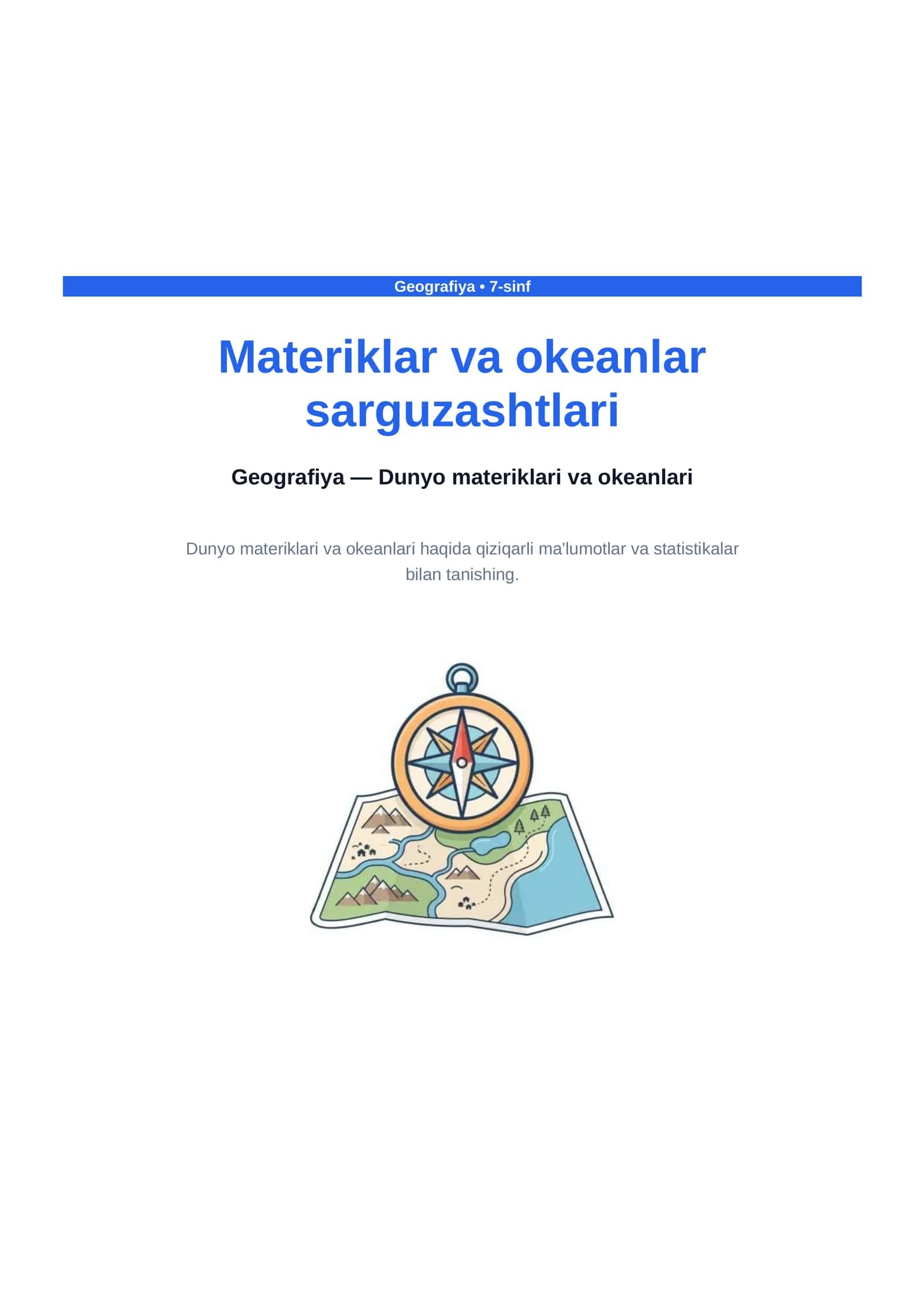 Materiklar va okeanlar sarguzashtlari 1