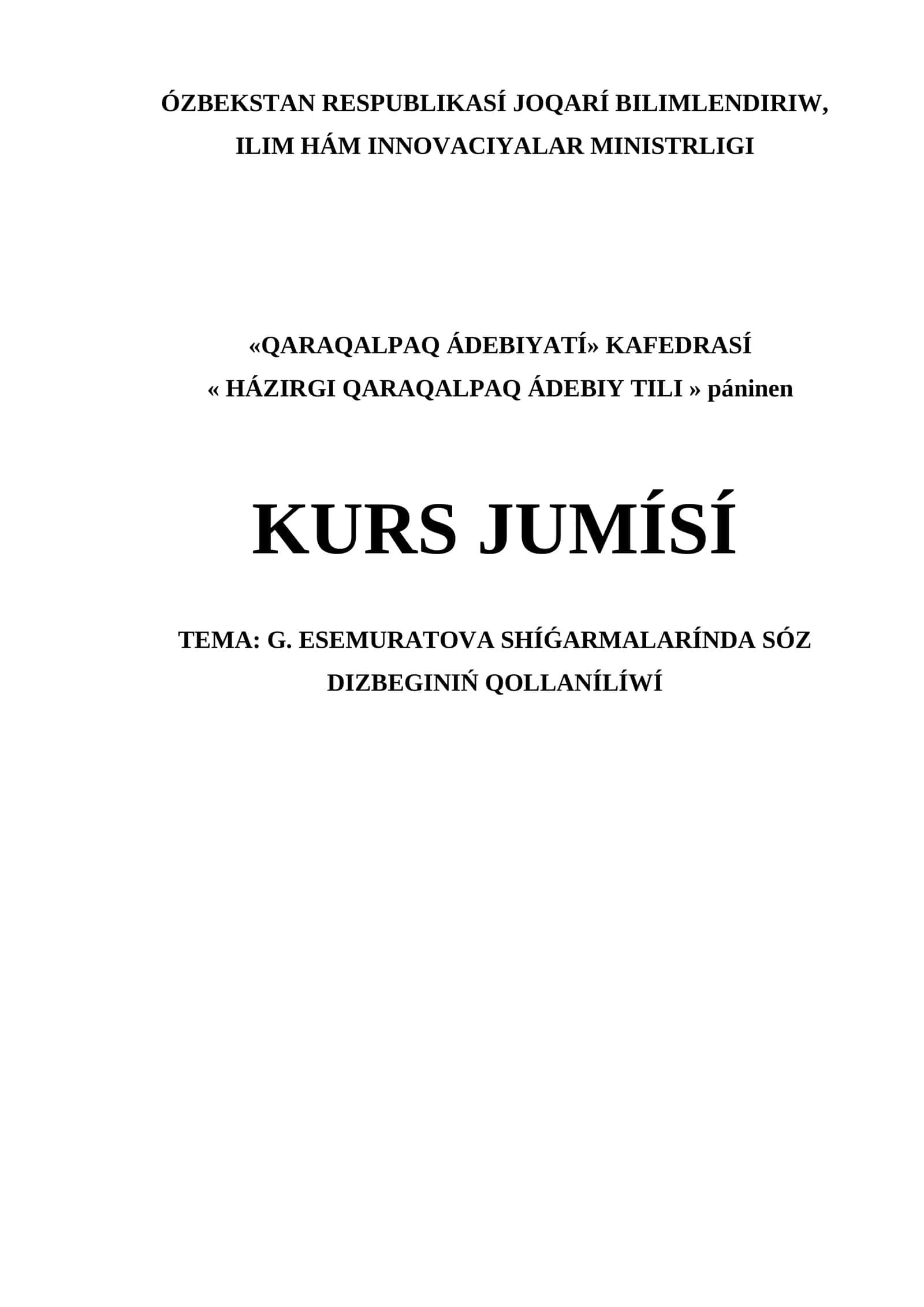 HÁZIRGI QARAQALPAQ ÁDEBIYATÍ 1